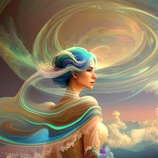 Ethereal Double Exposure Portrait on Alien Planet