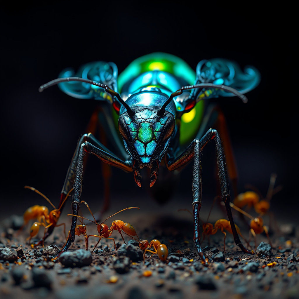 Menacing Monster Ant in Dark Fantasy Style
