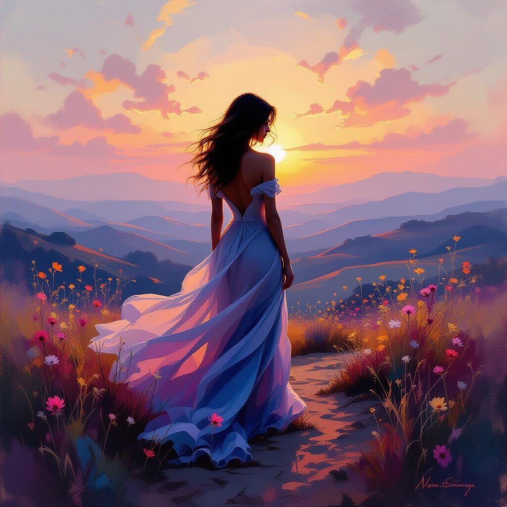 Ethereal Portrait Blending Woman With Dreamlike Landscapes