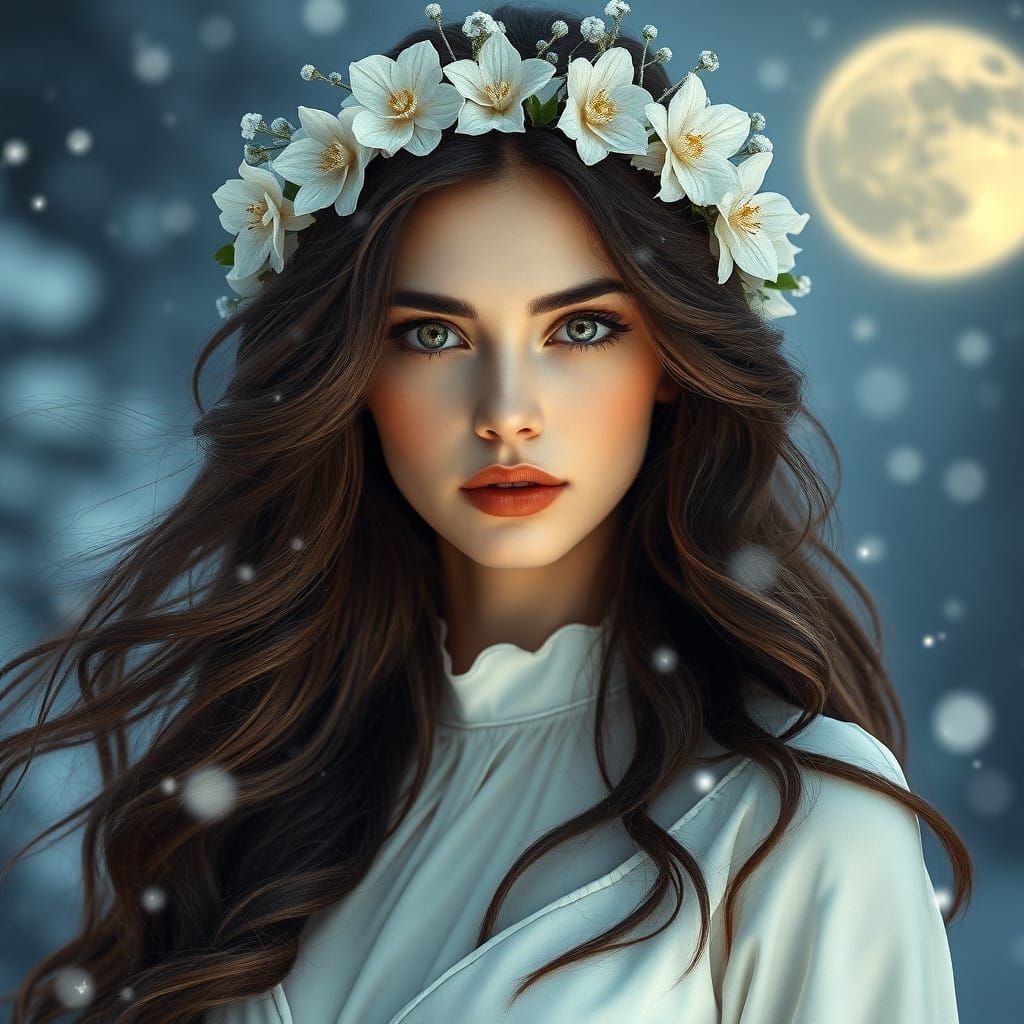 Ethereal Dreamscapes: Enchanted Snow Maiden