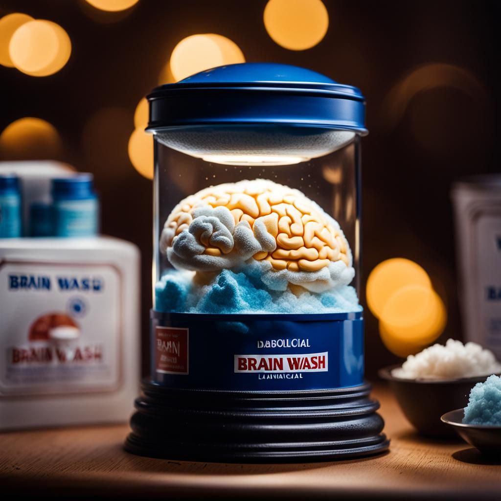 "Brain wash" snow globe.
