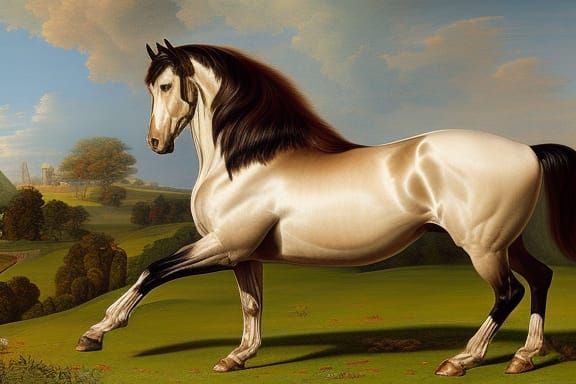 Stunning Renaissance Stallion Horse in Detailed Matte Painti...