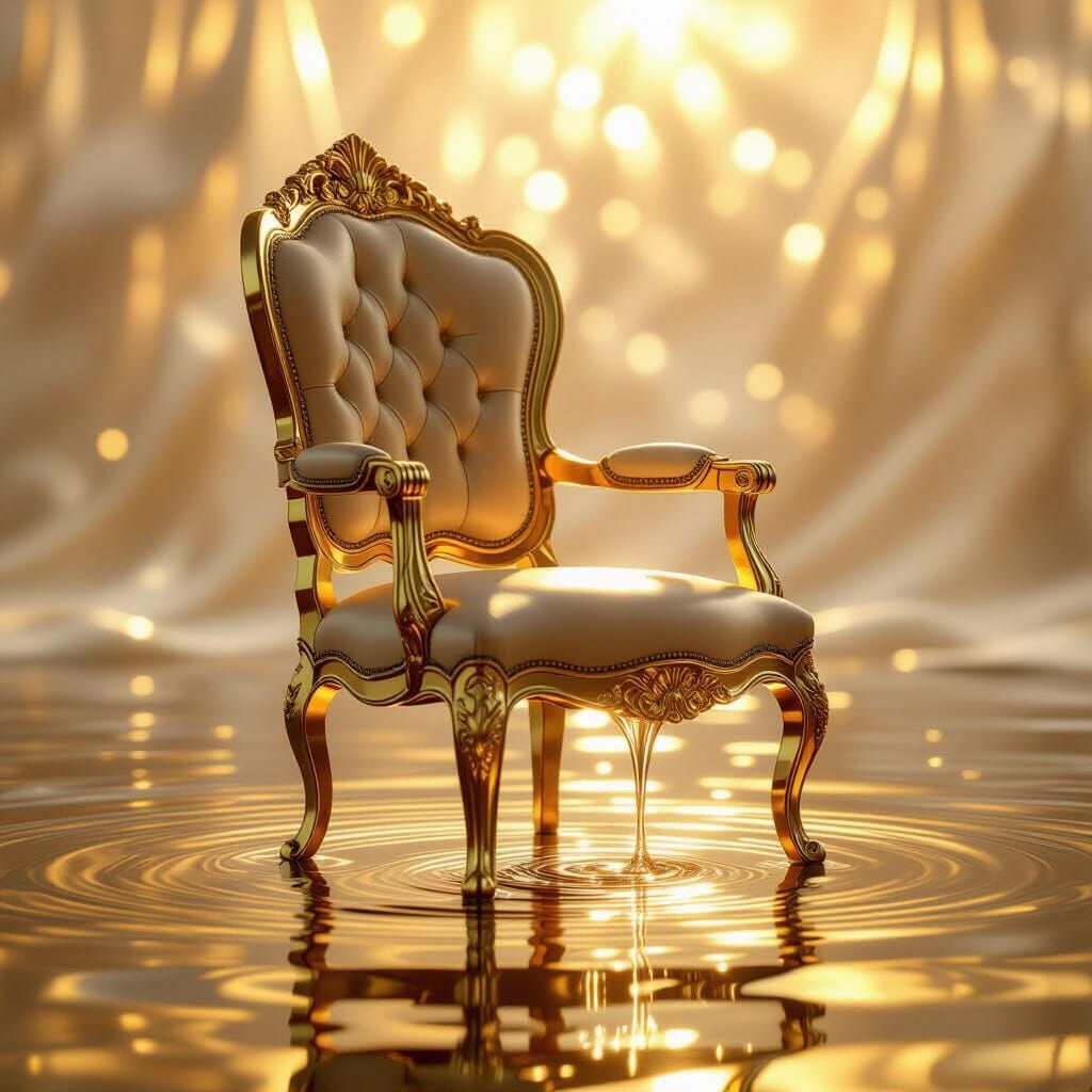 Liquid Gold Chair in Ethereal Light