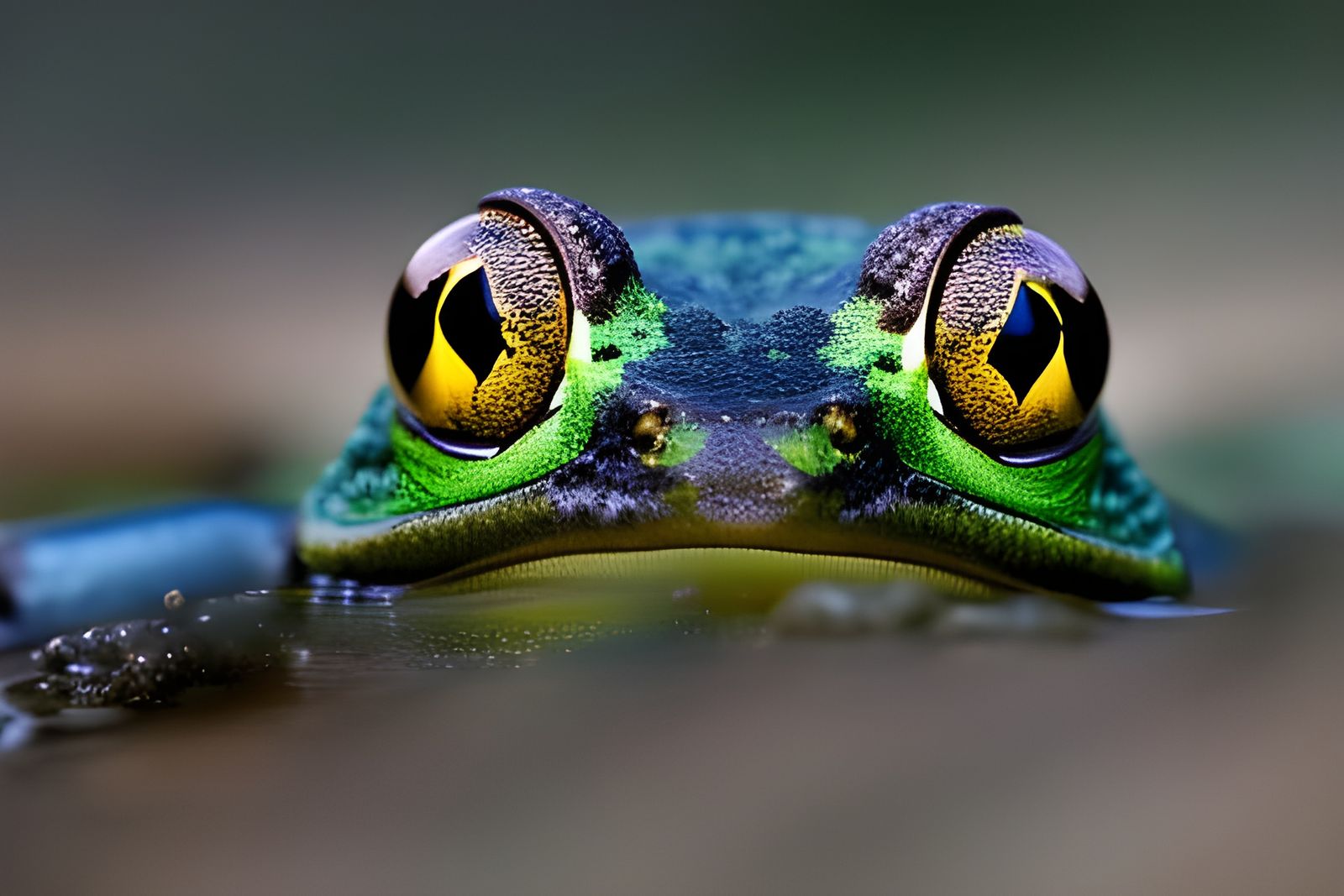 Frog Portrait in National Geographic Style