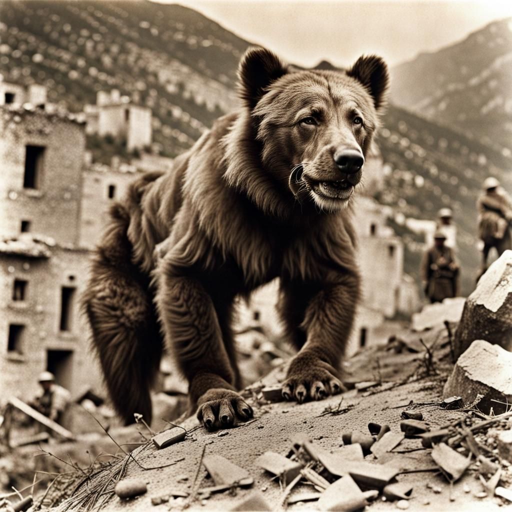 Wojtek the Bear in Battle of Monte Cassino