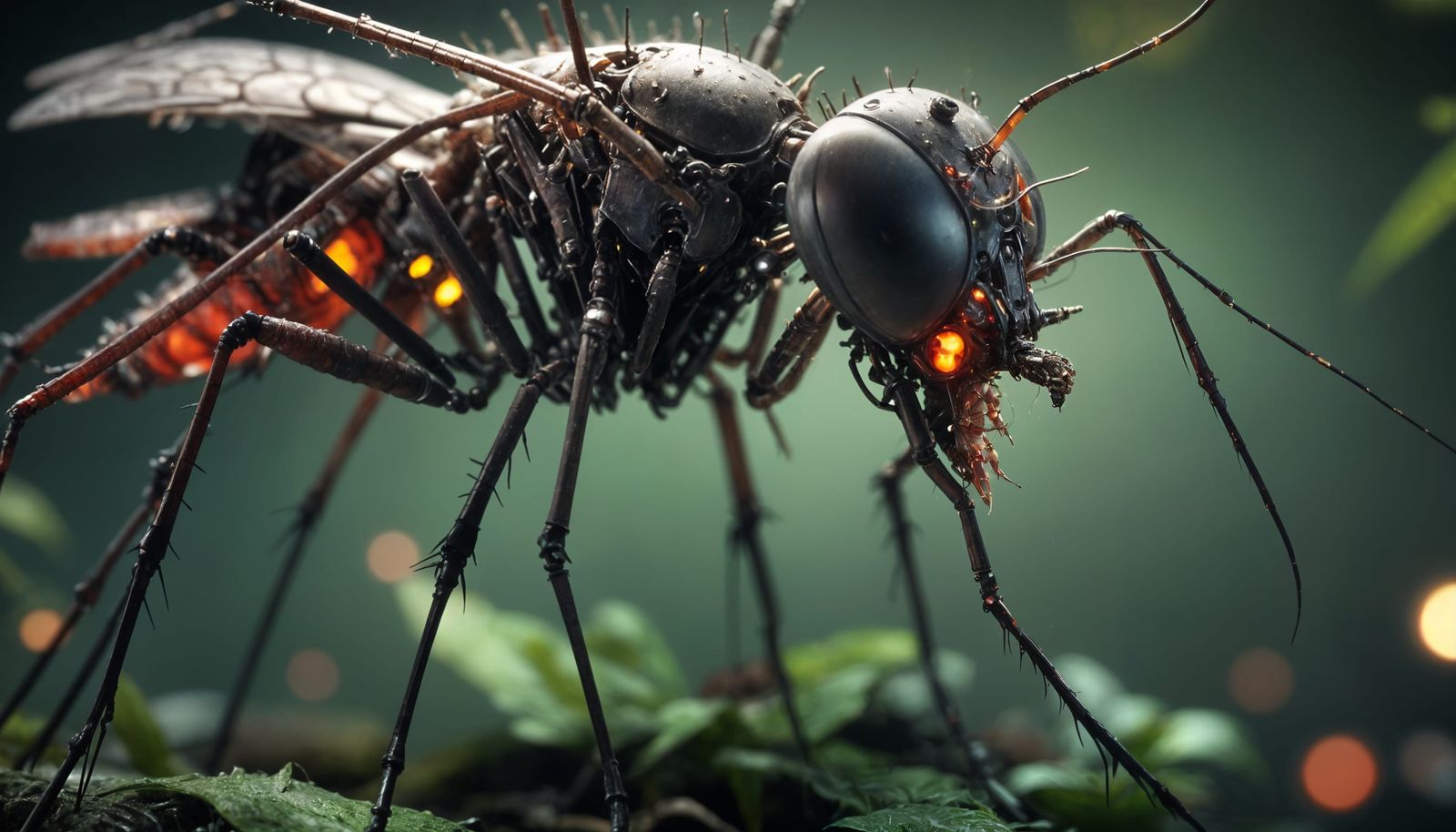 Cyborg Mosquito Injects Nanoprobes: Macro Photorealistic Ima...