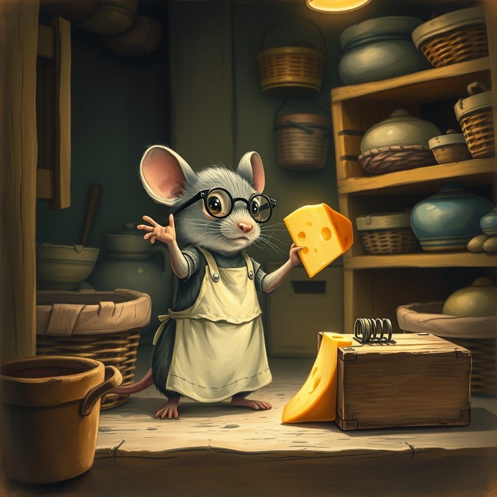 Shy Mouse and Mousetrap, Beatrix Potter Style