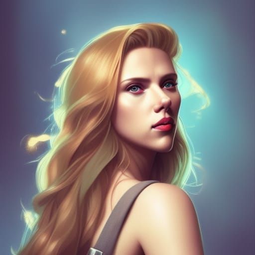 Hyperdetailed Portrait of a Blonde Woman in Art Nouveau Styl...