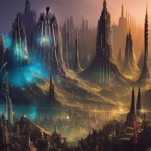 Spectacular Alien Cityscape in Detailed Concept Art