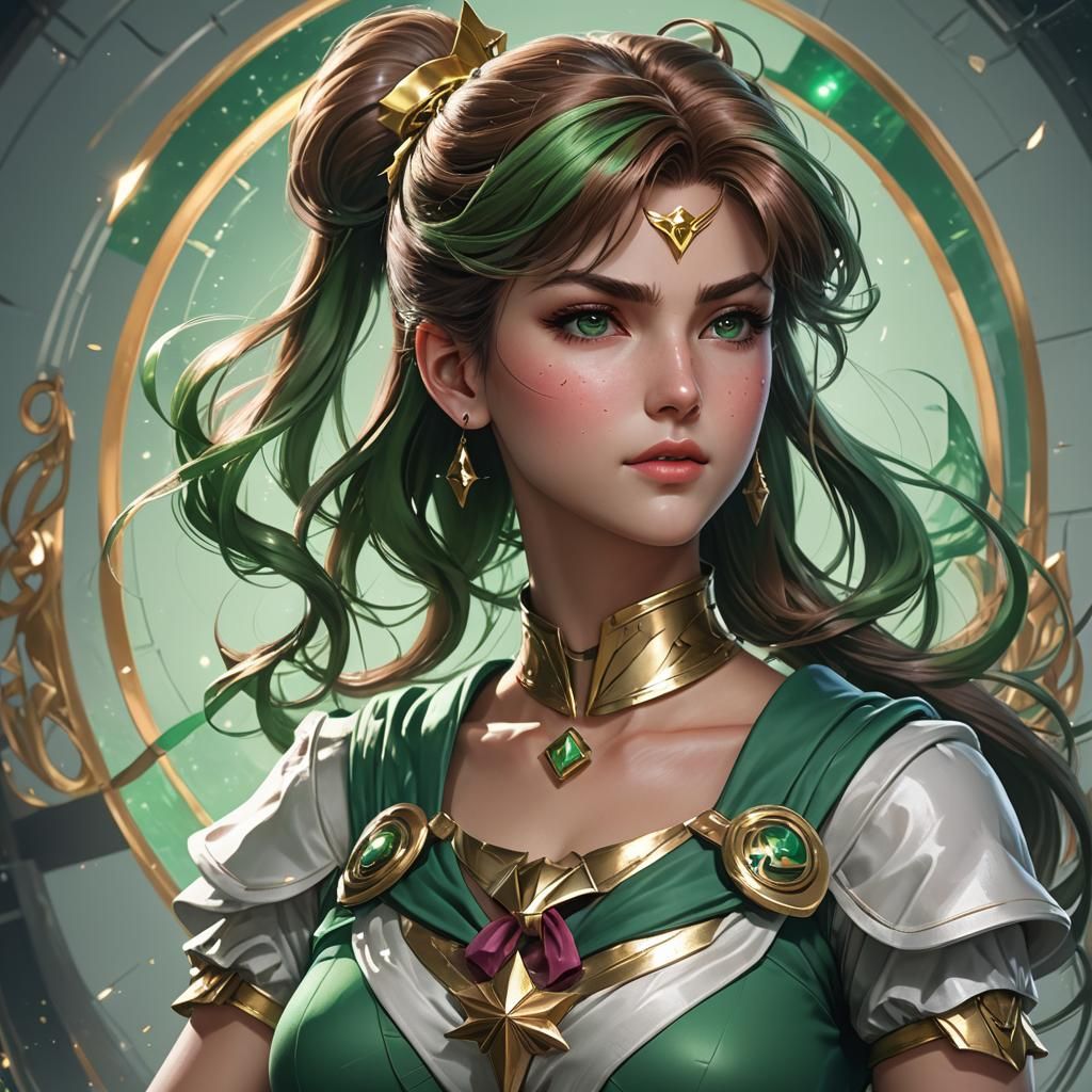 Sailor Jupiter Portrait in Art Nouveau Style