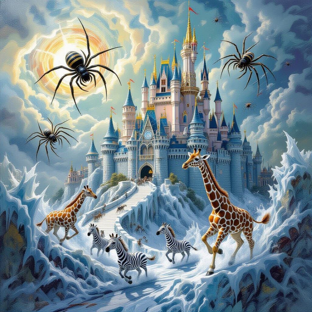 Surreal Animal Kingdom in Abstract Impressionistic Style