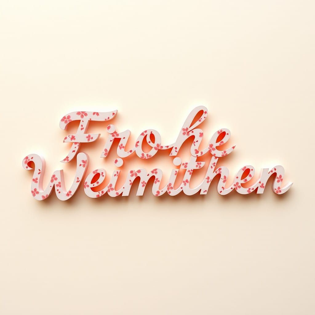 Delicate Origami Script: Frohe Weihnachten in Cherry Blossom...