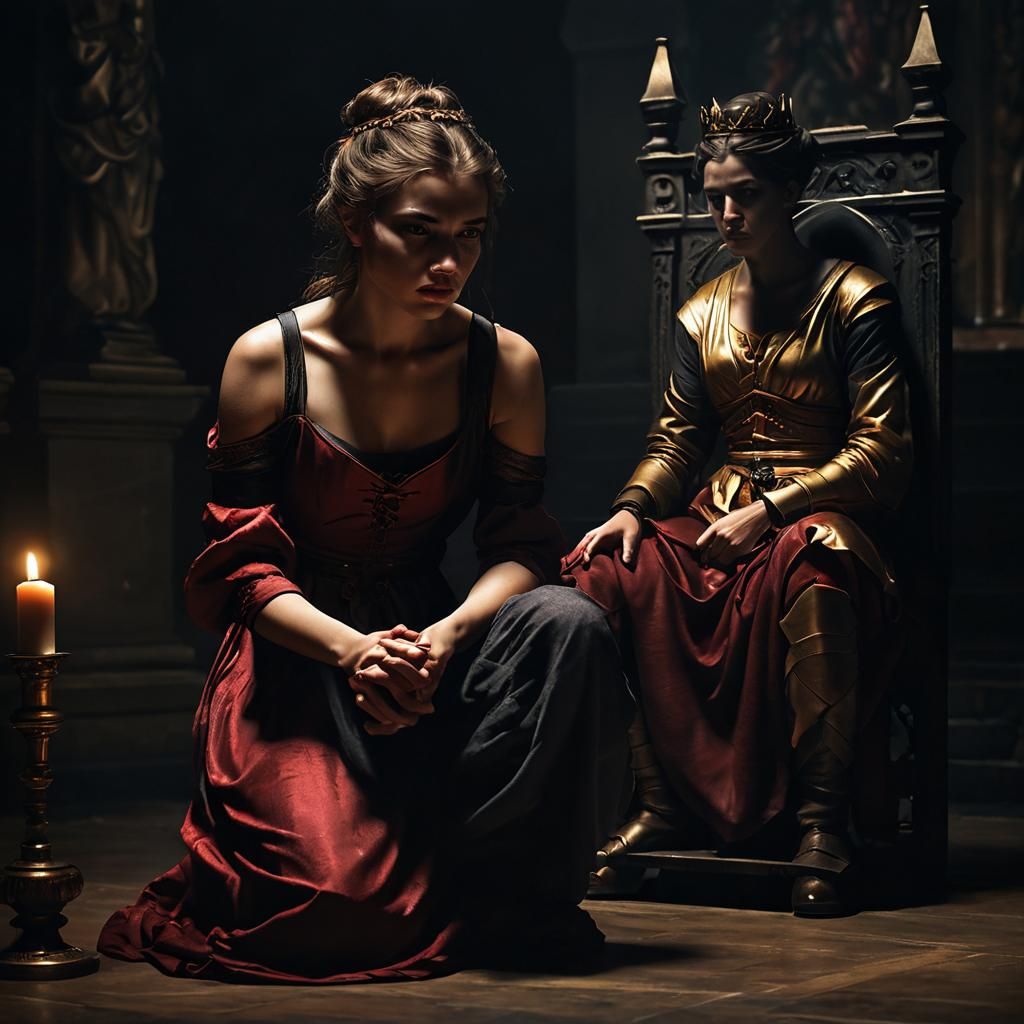 Gothic Dark Fantasy Portrait with Servant