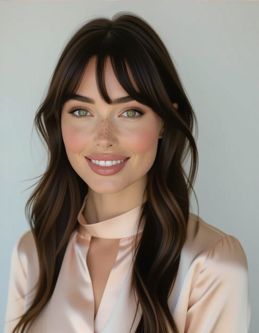 Hyperrealistic Portrait of a Woman with Green Eyes