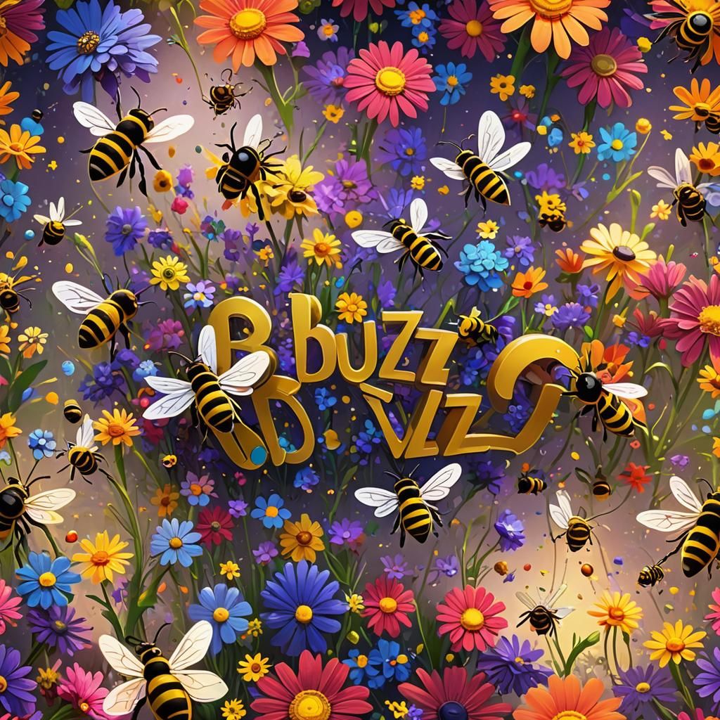 Bees Buzzing Around Flowers in Disney Style