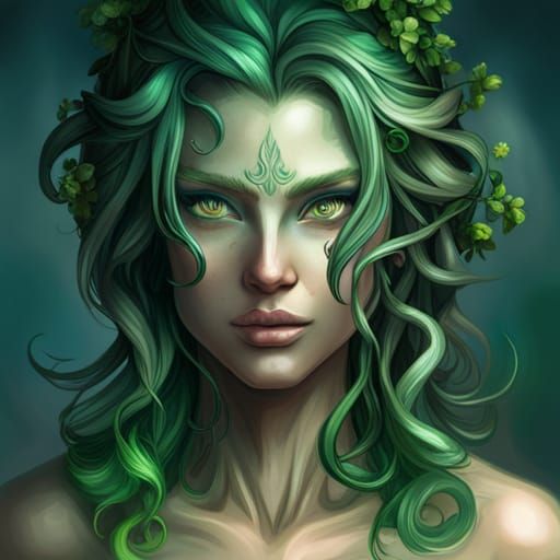 Detailed Dryad Portrait in Hyperdetailed Artstation Style