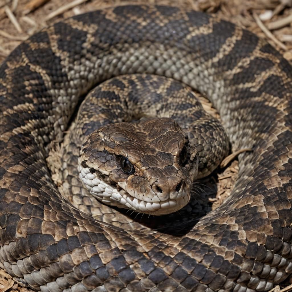 Eastern Diamondback Rattlesnake Strike: Hyperrealistic Macro...