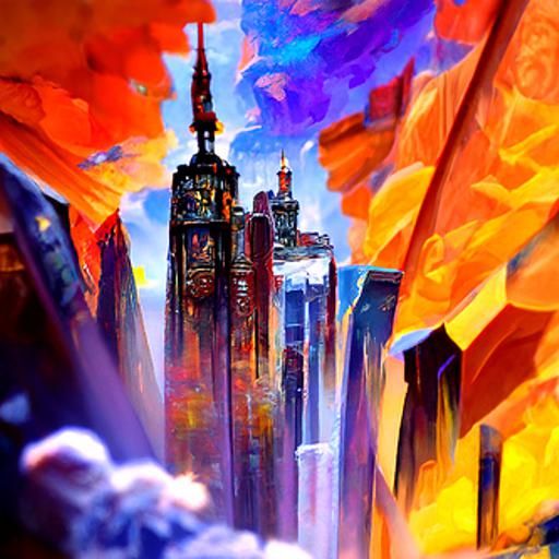 Metropolis New York Fusion in Afremov Style