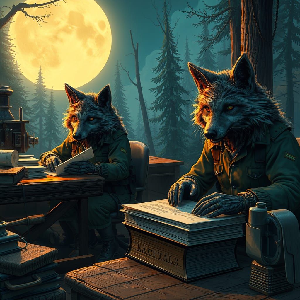 Furry Werewolves in Whimsical Boot Camp Printing and Binding...