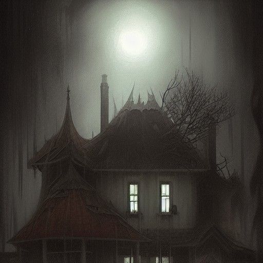 Sinister House in Fantasy Art Style