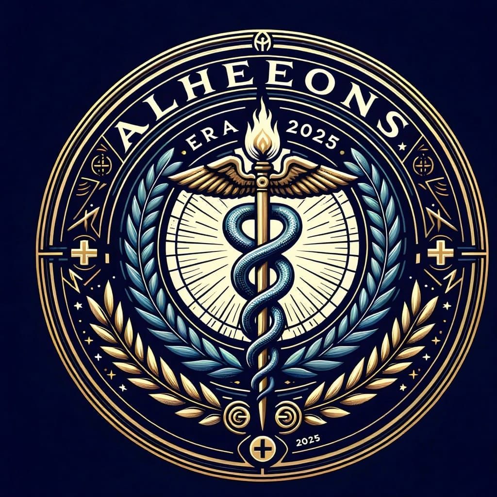 Medical Institution Emblem with Asclepius Rod