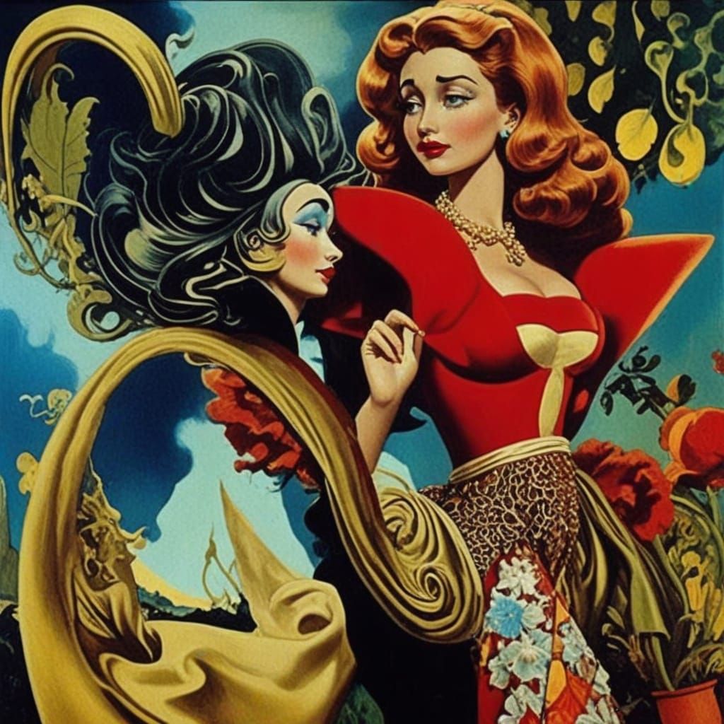 Tied to a flower, the dark witch pulls at her sweater... Tha...