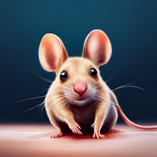 Hyperrealistic Little Mouse in Splash Art Style