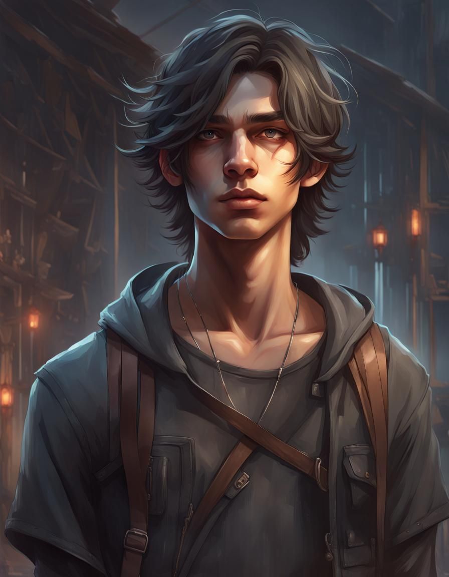 Teenager in Hightech Slavecamp: Concept Art Portrait