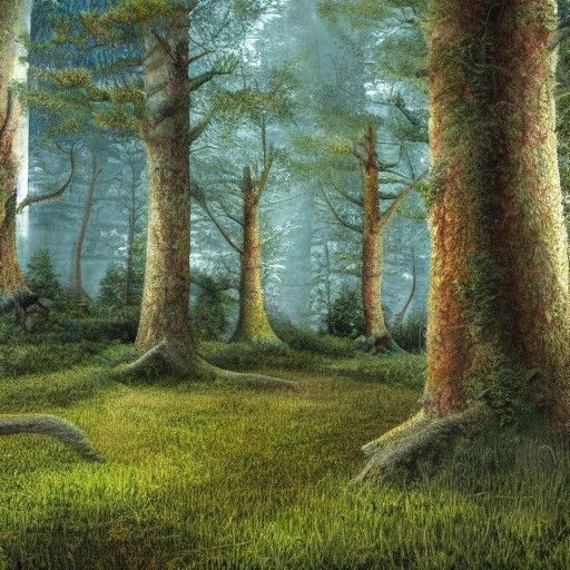 Detailed Matte Painting of a Shrub Forest