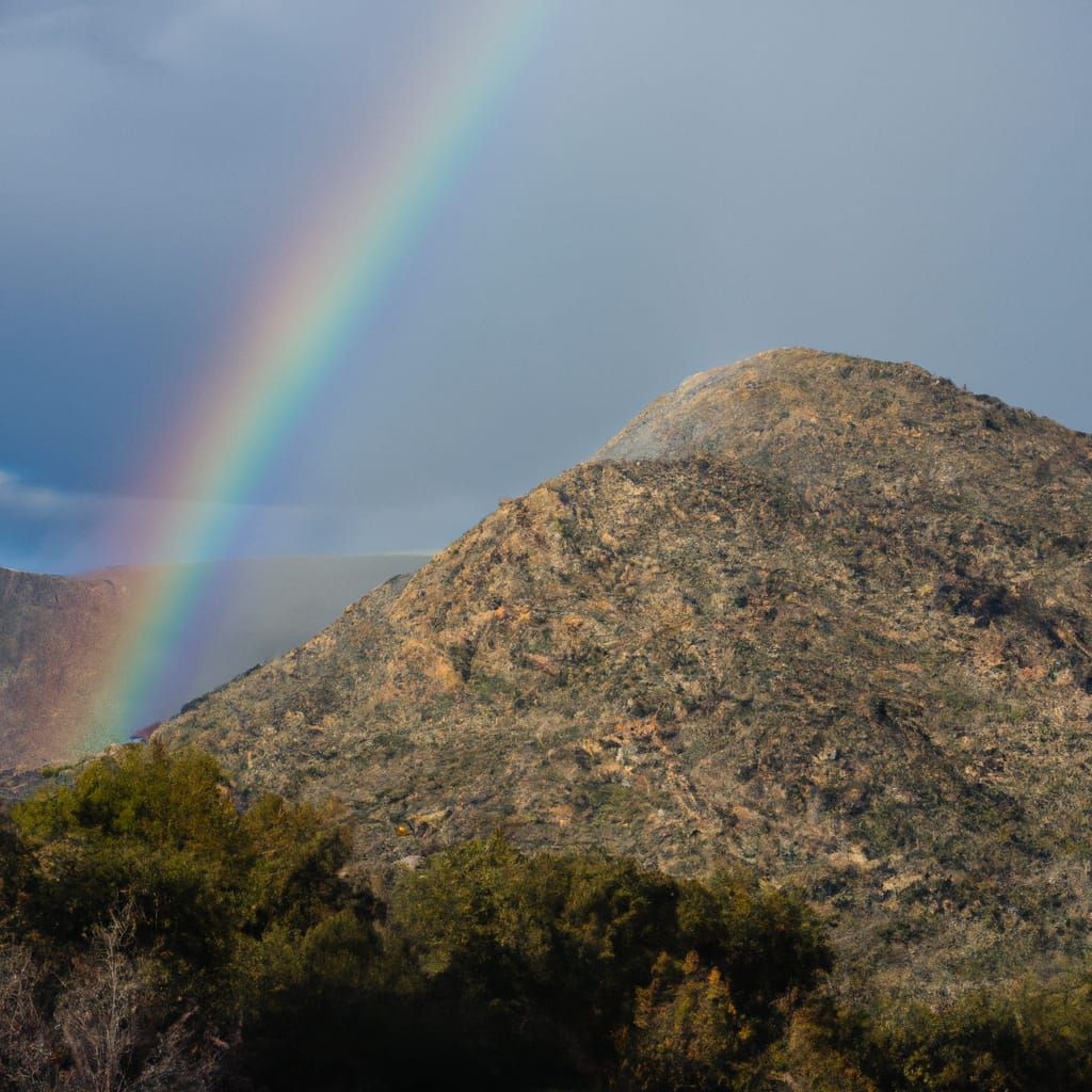 Rainbow Splendor Over Mountain Peaks