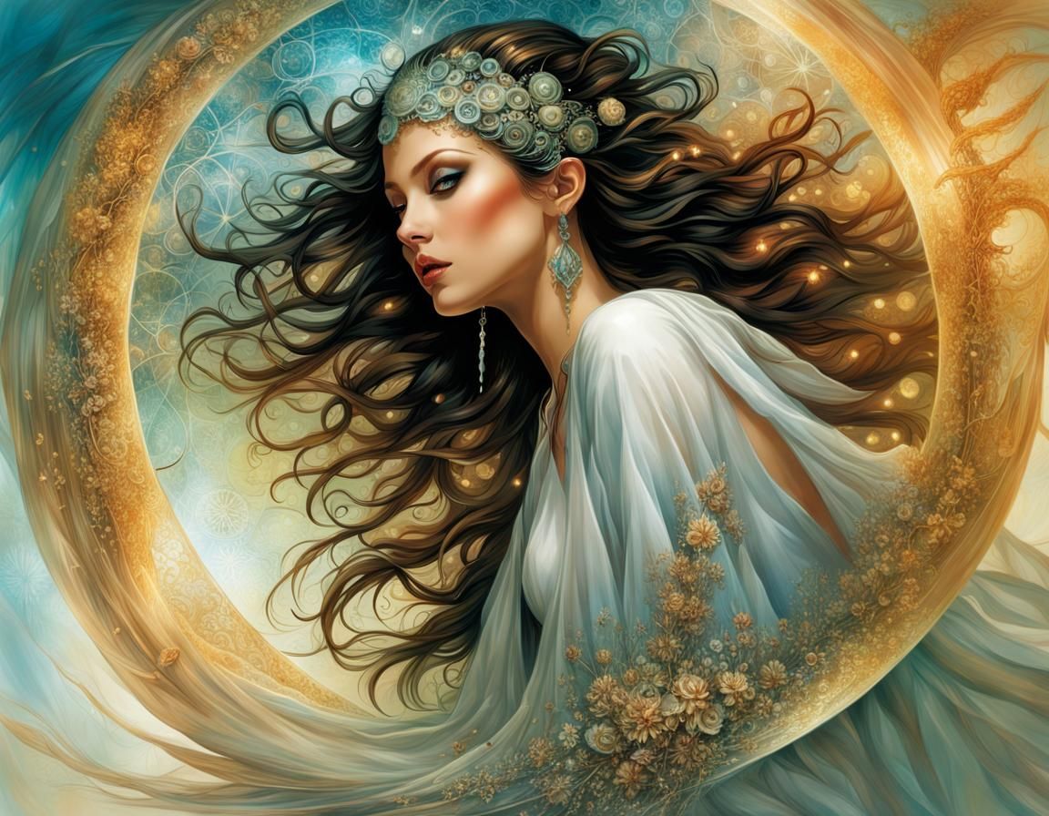 Visionary Allegory of Serendipity in Watercolor Style