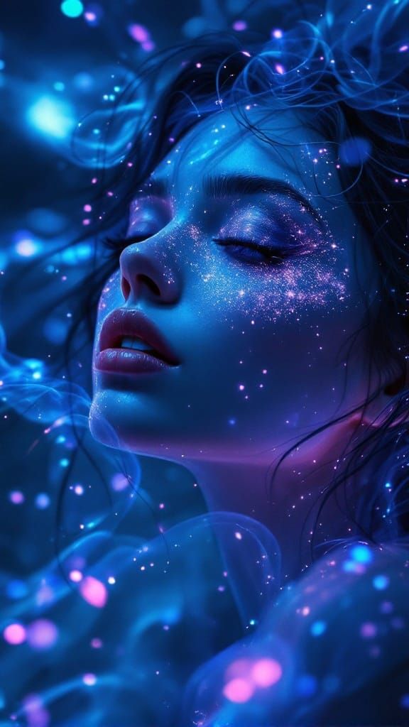 Glowing Portrait in a Midnight Aura