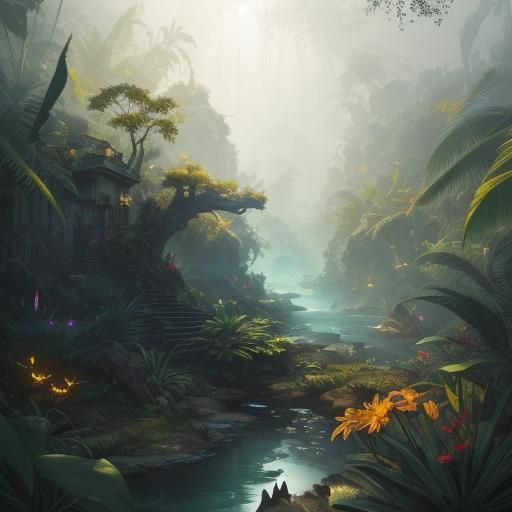 Animal Hybrids in Jungle: Fantasy Concept Art