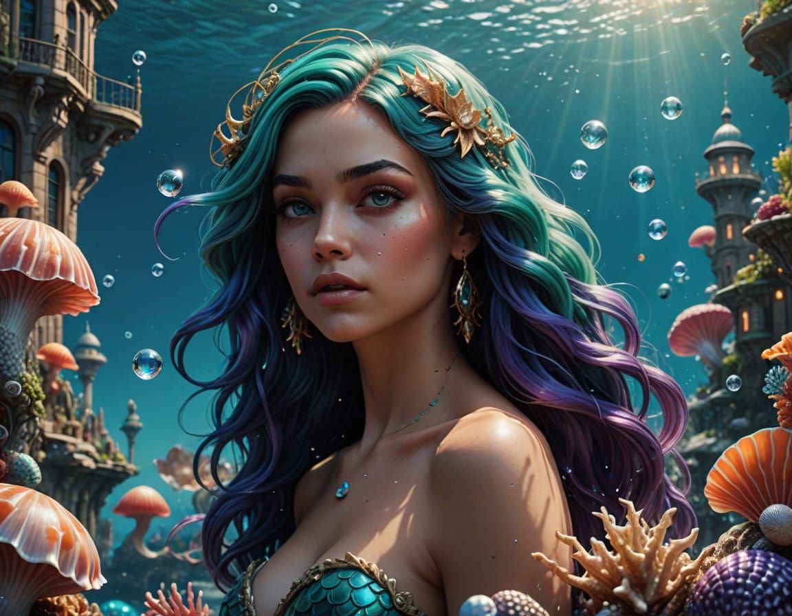 Enchanted Ocean Metropolis in Vibrant Oil Painting Style