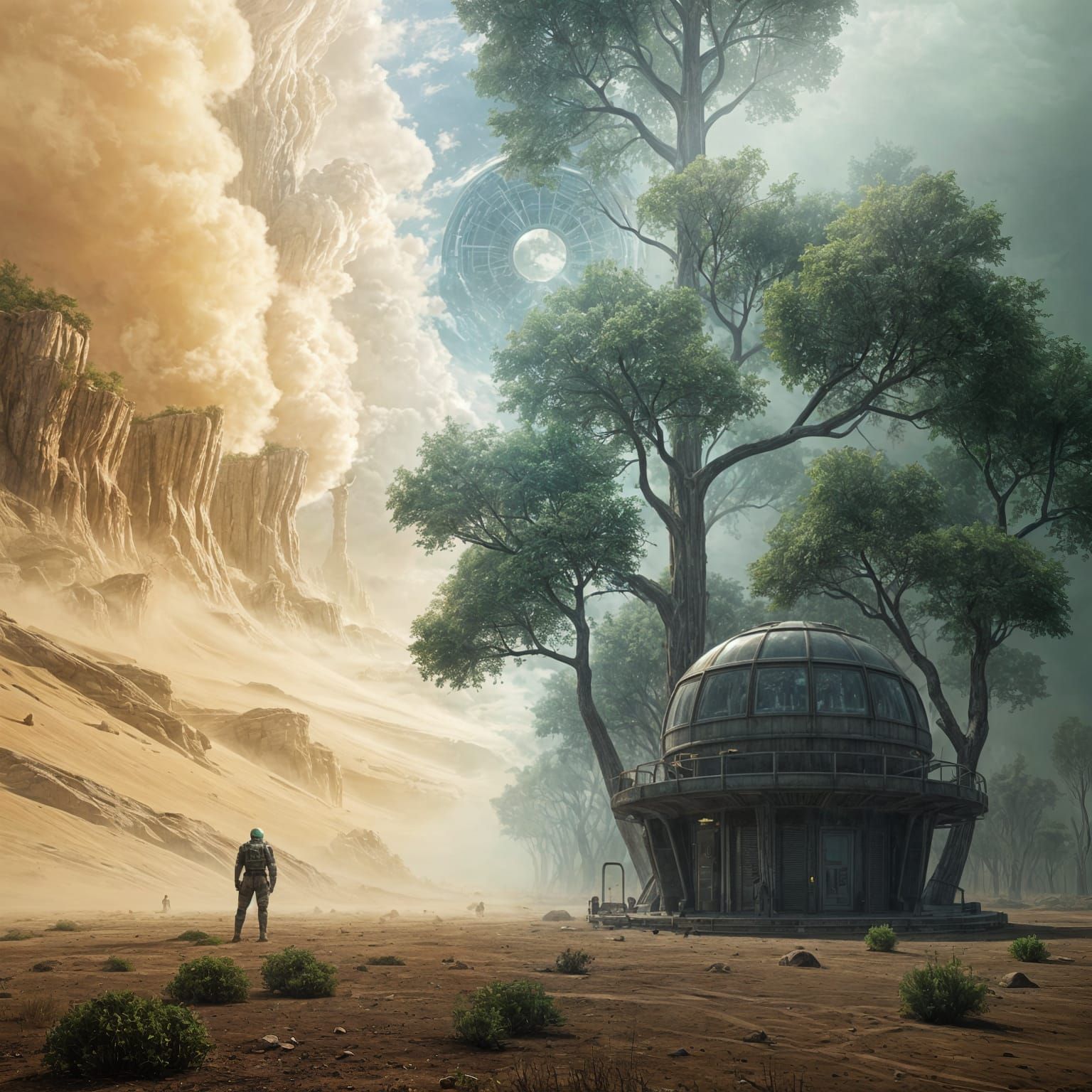 Futuristic Outpost Studies Wasteland Energy Rift