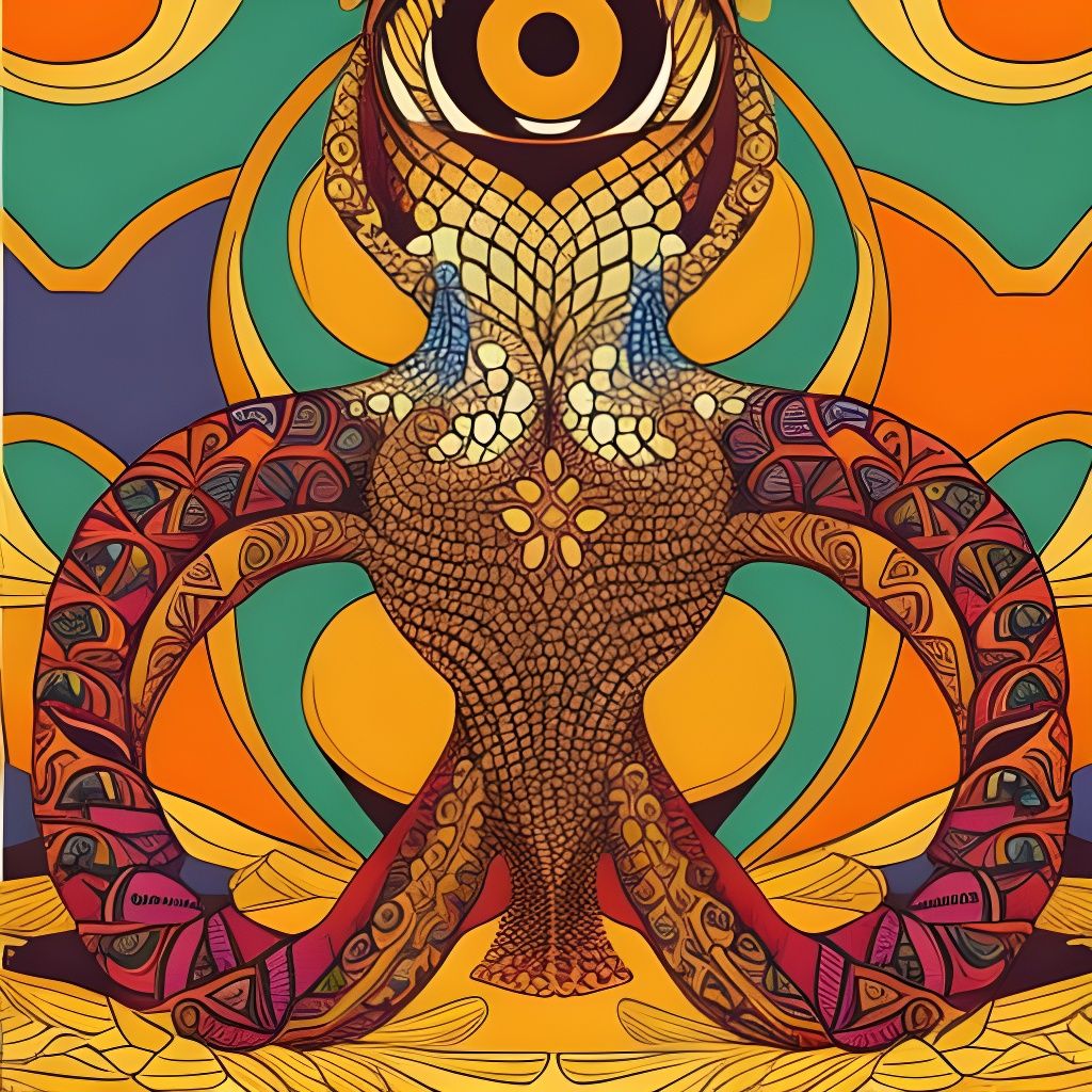 Majestic Octopus in Psychedelic Mixed Media