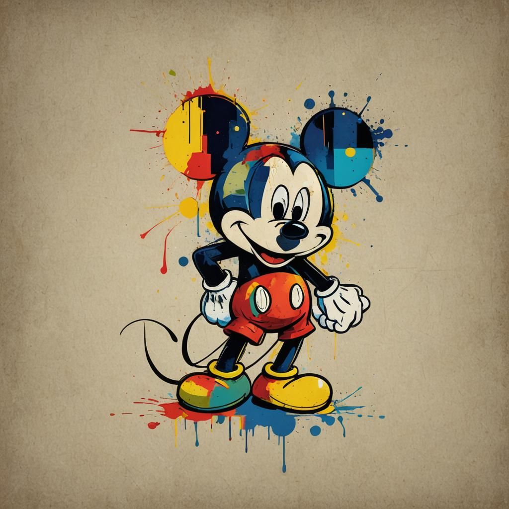 Mickey Mouse in Geometric Pop Art