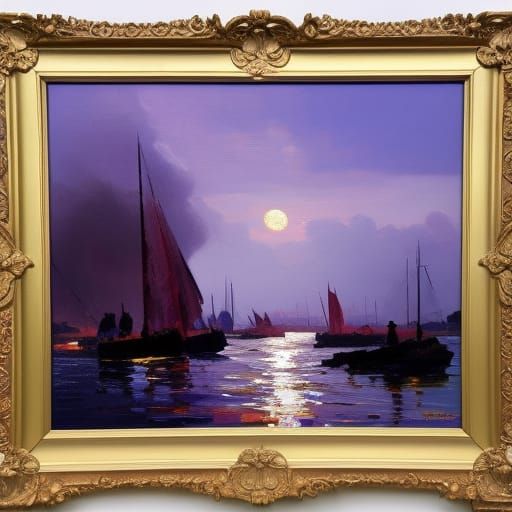 Dunkirk Sea View in Expressionist Oil Painting