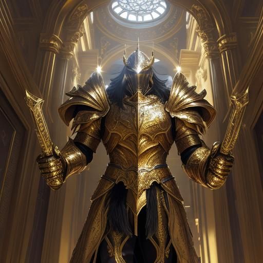 Golden Knight in Shining Armor Concept Art