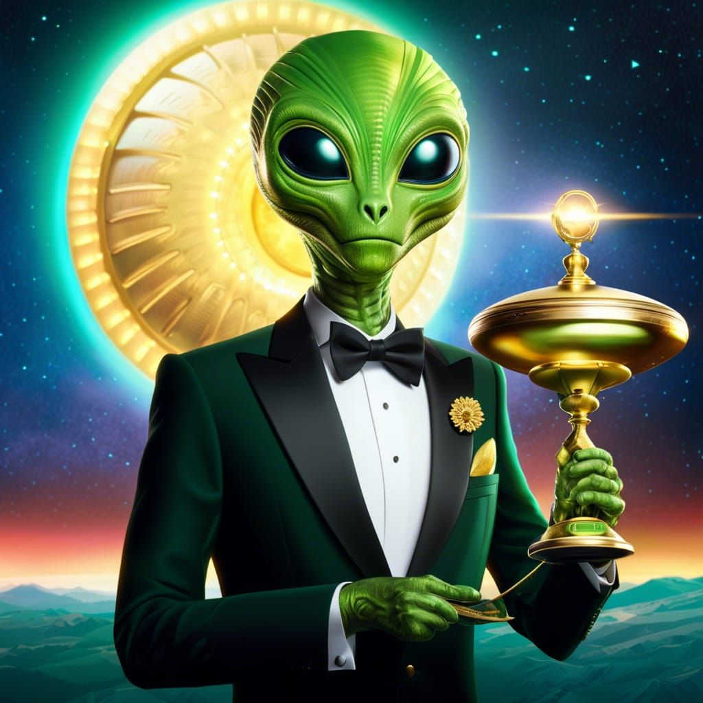 Retro Alien Wins Employee of the Year
