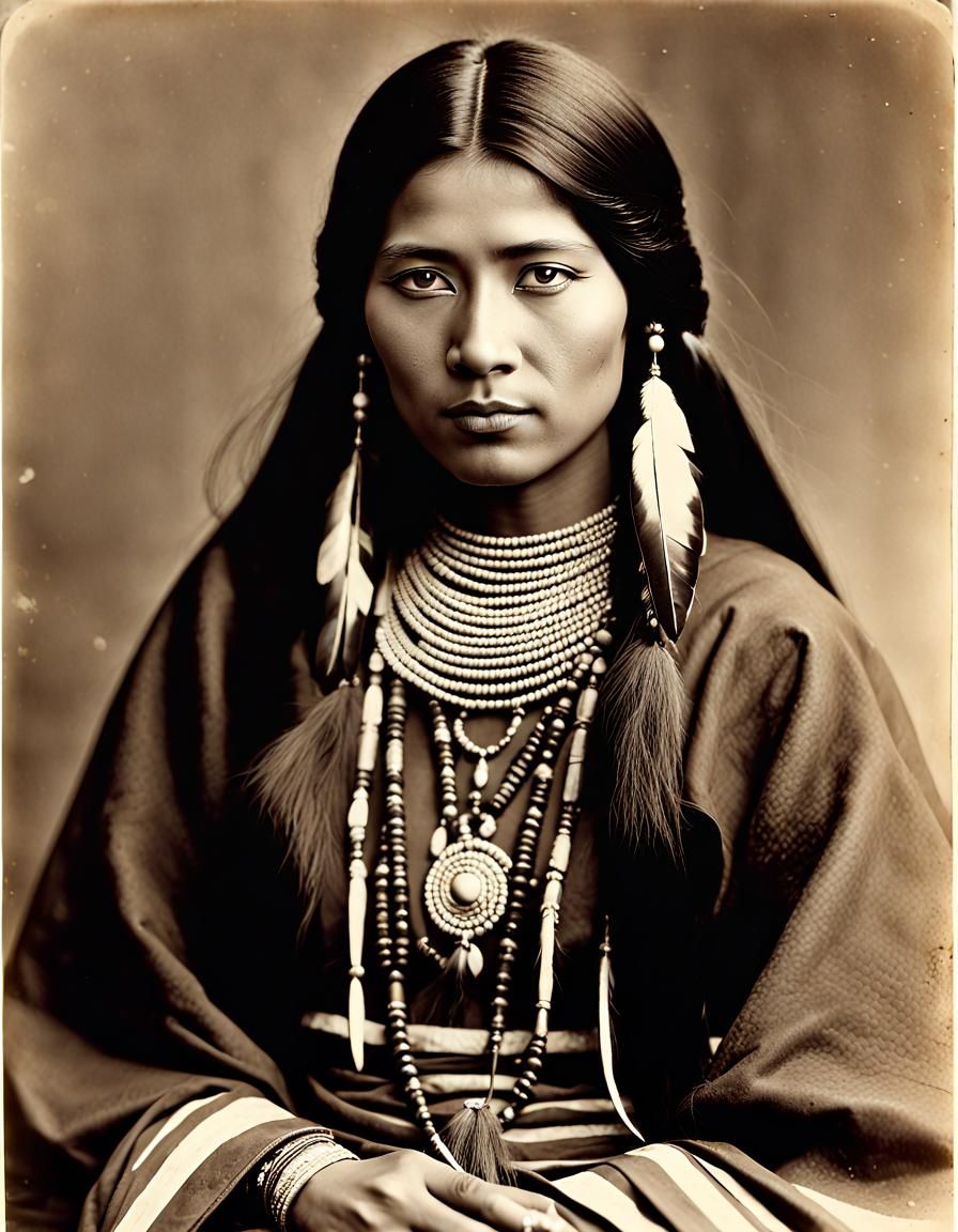 Hopi Woman Portrait in 3D Game Cinematic Style