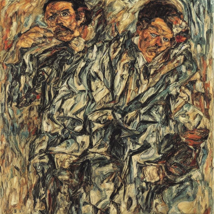 Intense Male Portrait in Expressionist Style