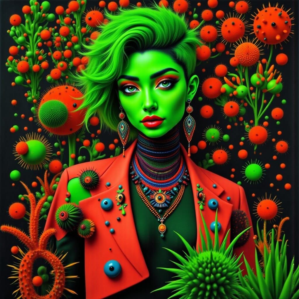 Bauhaus Cactus People in Neon Colors