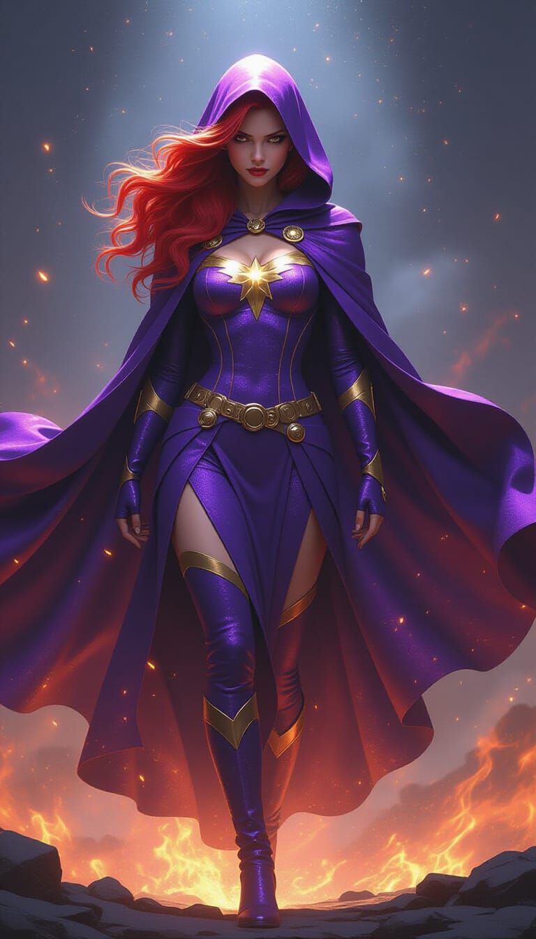 Nebula Celestial Being in Comic Hero Costume