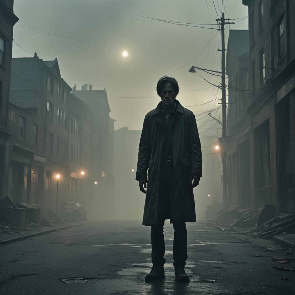 Silent Hill: Forlorn Figure in a Dystopian Town