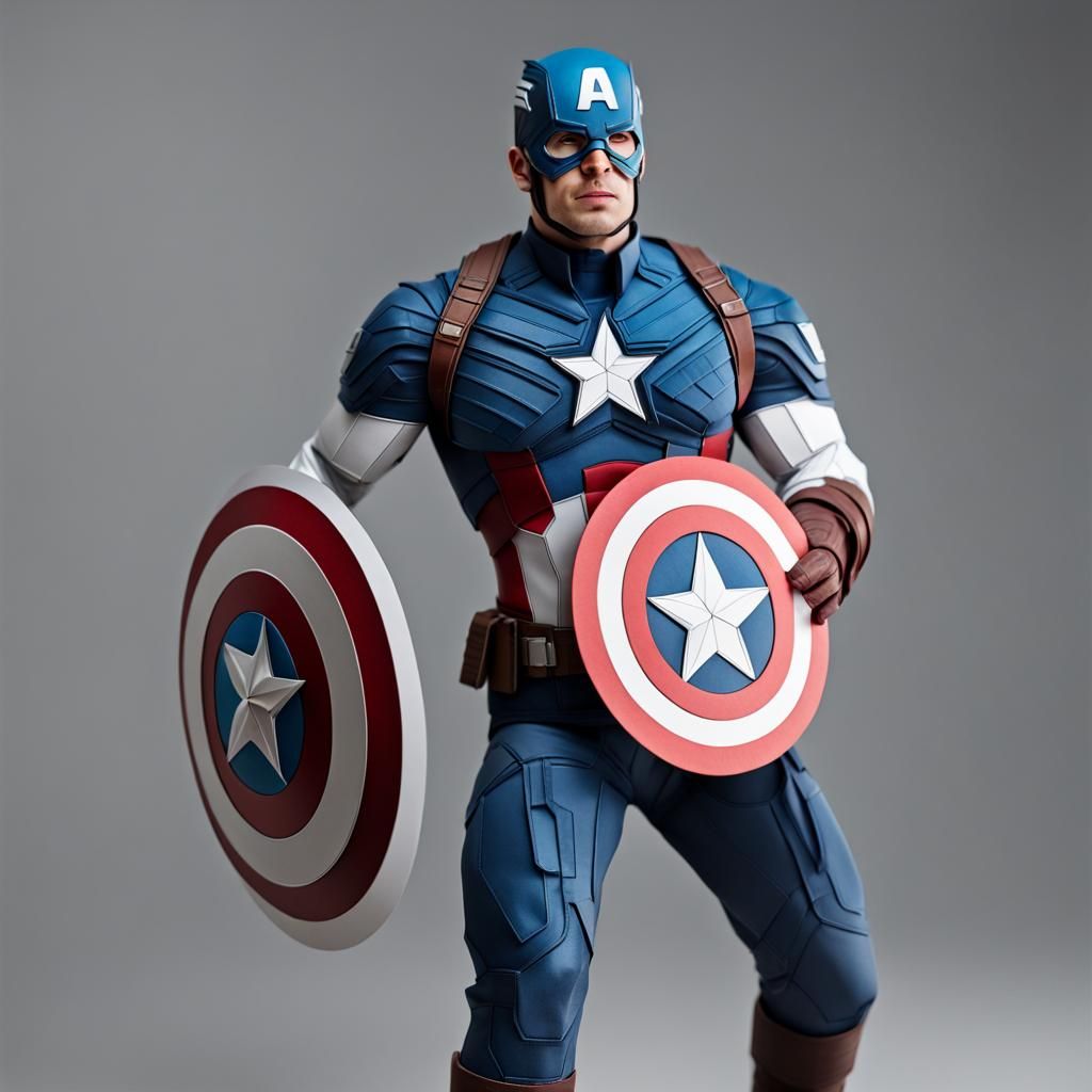 4K Realistic Papercraft of Captain America