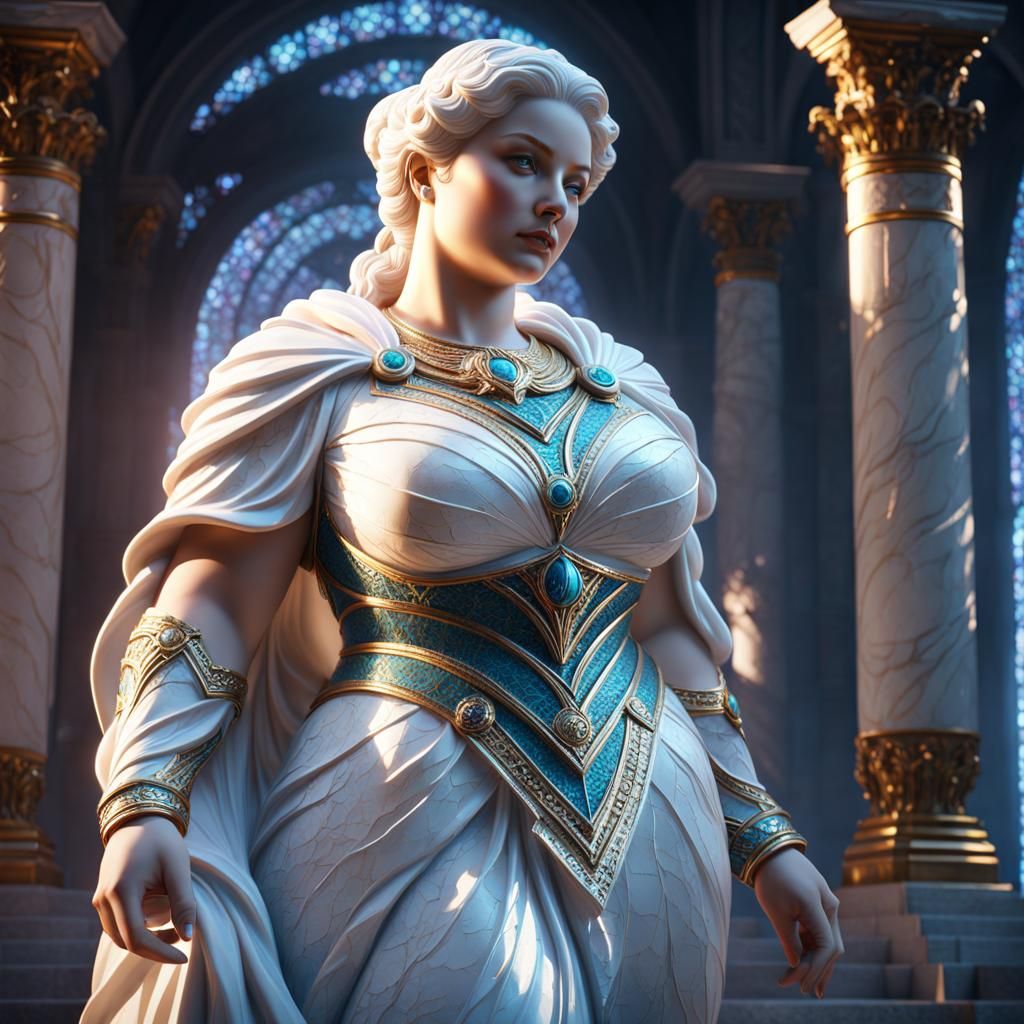 Fantasy Marble Statue in Detailed Matte Painting