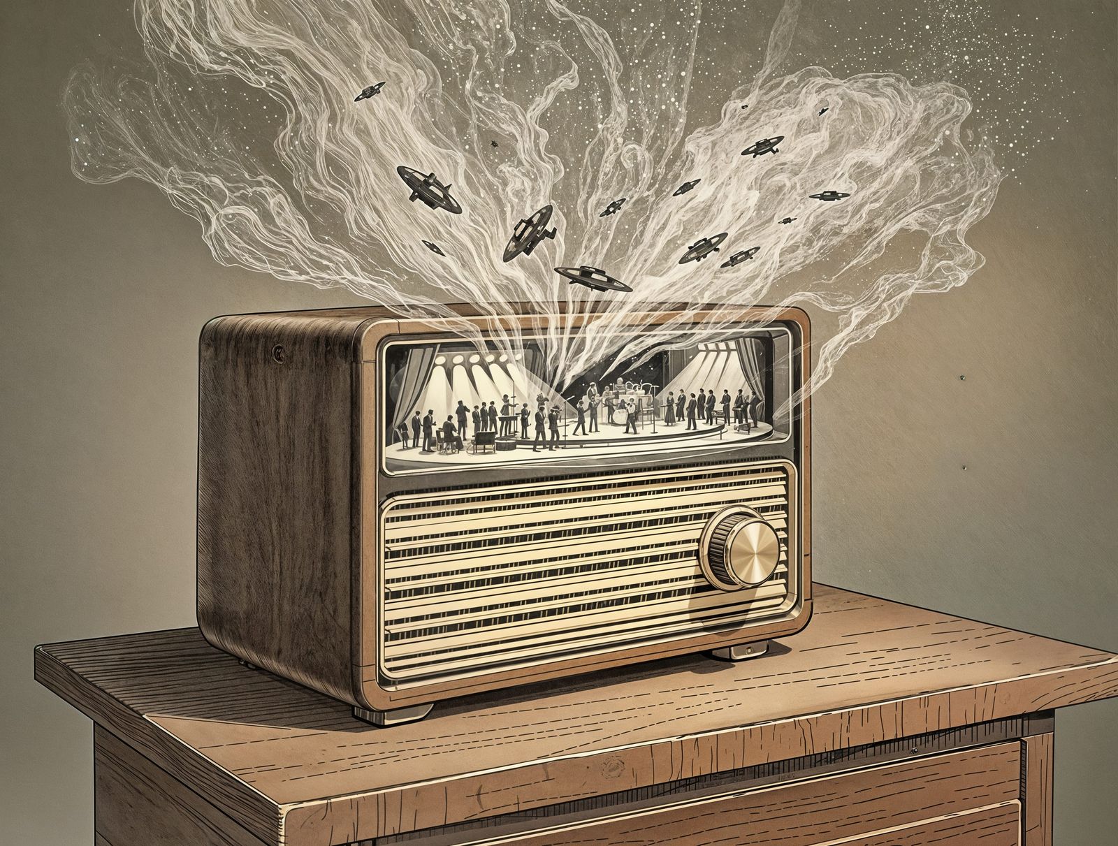 Vintage Radio Portal to a Surreal World