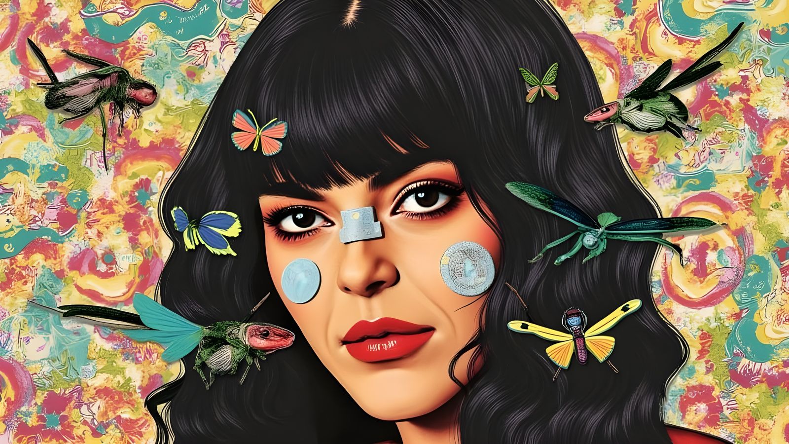 Feminist Punk Icon Kathleen Hanna as Circuit Board Collage