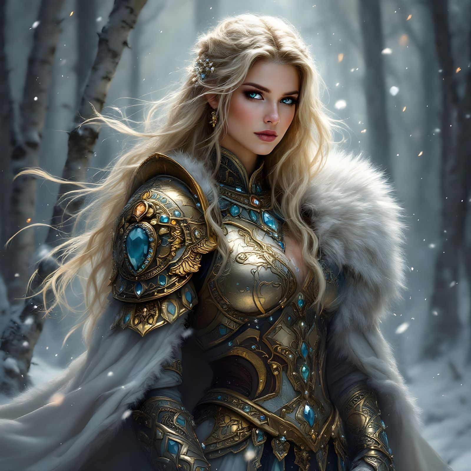 Norse Goddess in Elegant Portrait